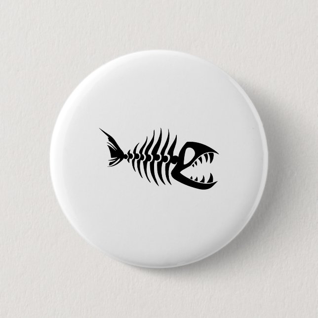 Fish Bones  6 Cm Round Badge (Front)