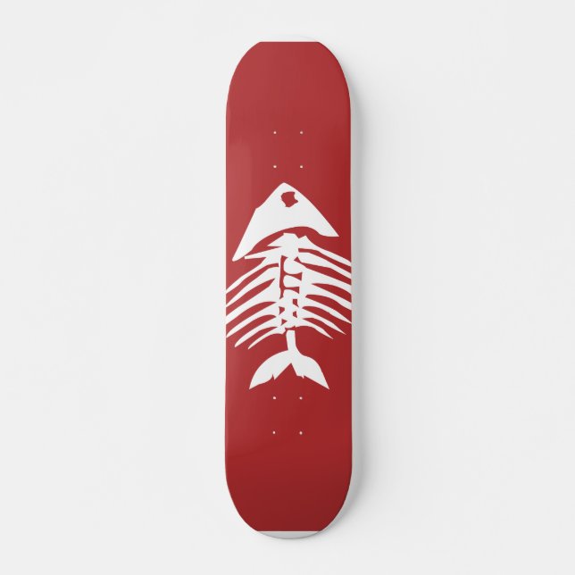 Fish Bones Skeleton Skateboard (Front)