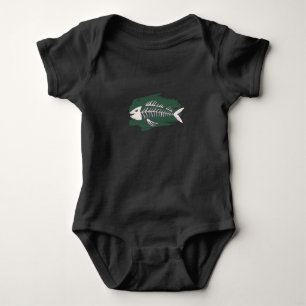 Fish Bones Traditional Tattoo Baby Bodysuit