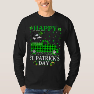 Fish Buffalo Plaid Green Truck Orca Fish St Patric T-Shirt