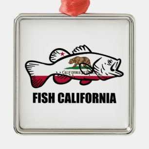 Fish California Bass Metal Tree Decoration
