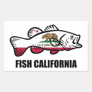 Fish California Bass Rectangular Sticker