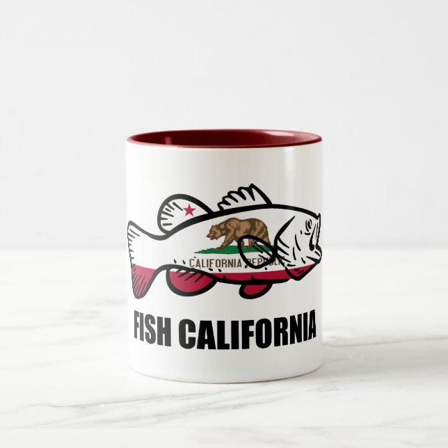 Fish California Bass Two-Tone Coffee Mug (Center)