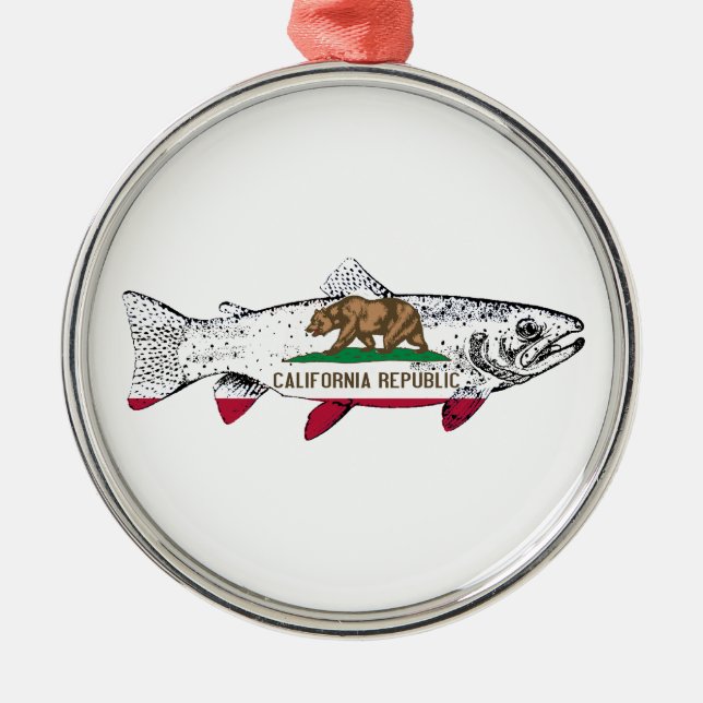 Fish California Trout Metal Tree Decoration (Front)