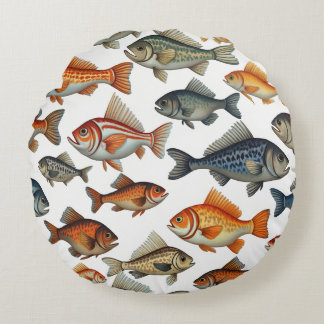fish character round cushion