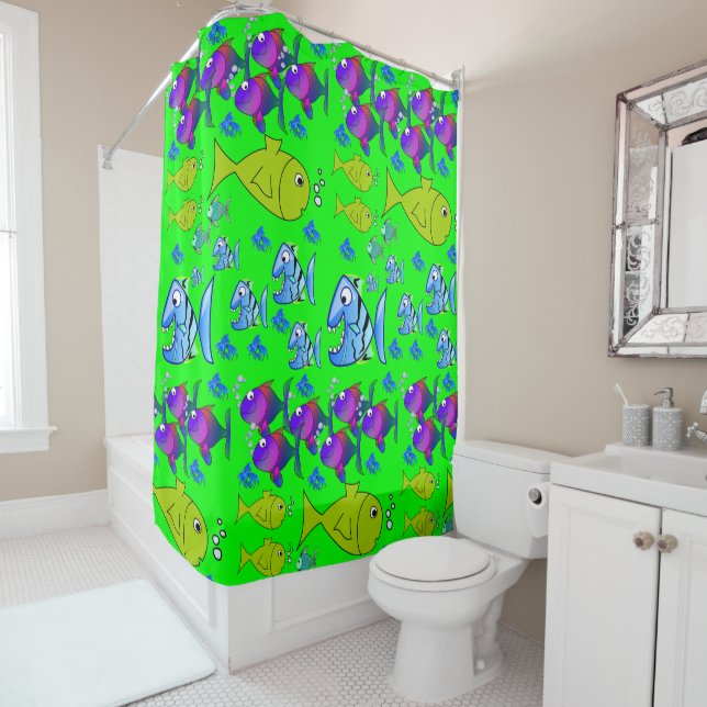 Fish childrens shower curtain (In Situ)
