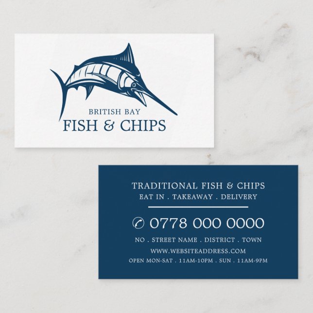 Fish & Chip Shop Restaurant Advertising Business Card (Front/Back)