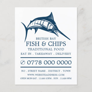 Fish & Chip Shop Restaurant Menu Advertising Flyer