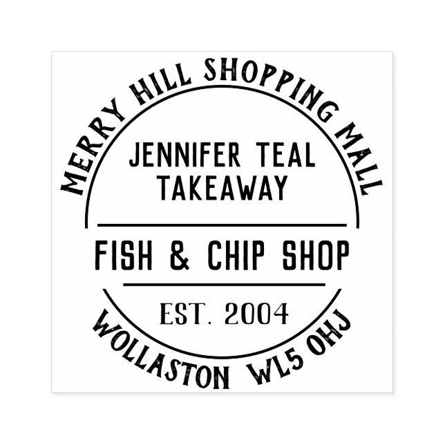Fish & Chip Shop Rubber Stamp (Imprint)