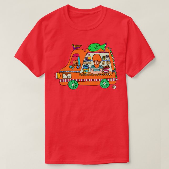 Fish Chips Food Truck foodtruck english design T-Shirt (Design Front)