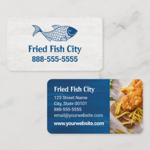 Fish & Chips   Seafood Restaurant   Nautical Theme Business Card
