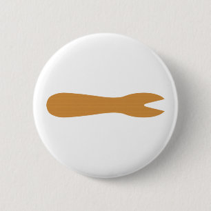 Fish & Chips Shop Wooden Fork 6 Cm Round Badge