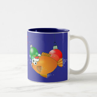 Fish Christmas gift mug! Two-Tone Coffee Mug