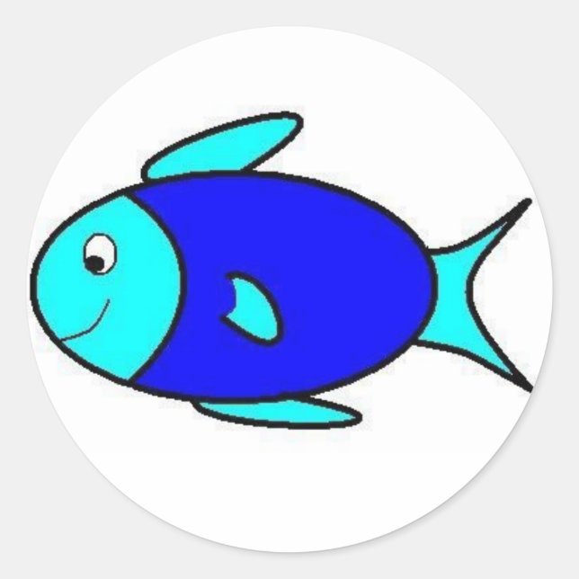 Fish Classic Round Sticker (Front)