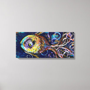 Fish Colourful Wrapped Canvas Print