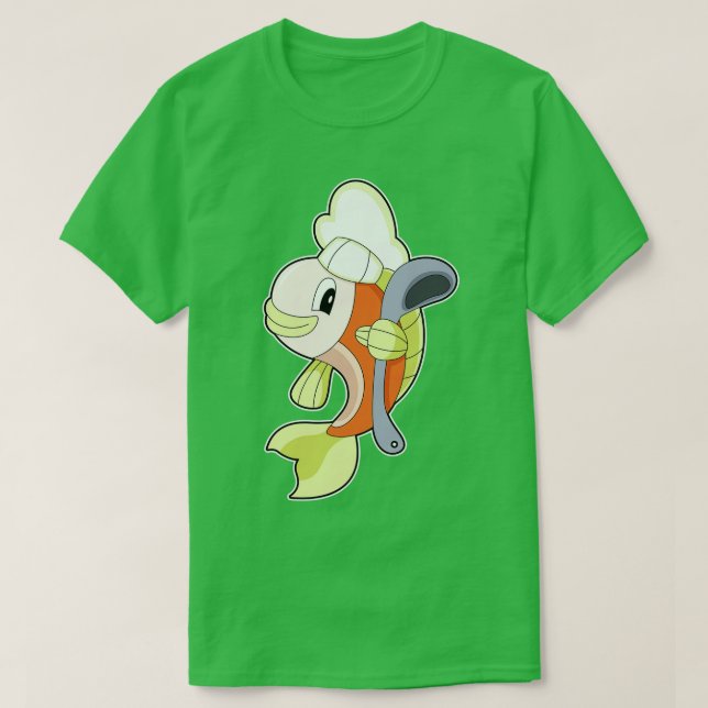 Fish Cook Cooking spoon T-Shirt (Design Front)