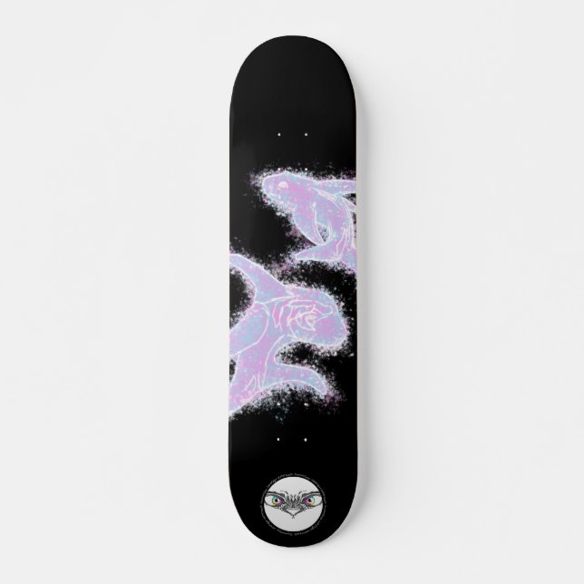 Fish couple sea life animal painting skateboard (Front)