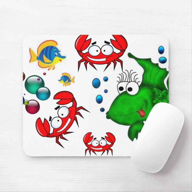 Fish Crab Mouse Pad! Mat (With Mouse)