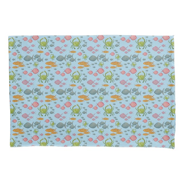 Fish & Crabs   Pillowcase (Front-Left)