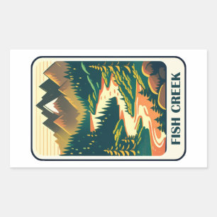 Fish Creek Oregon Colours Rectangular Sticker