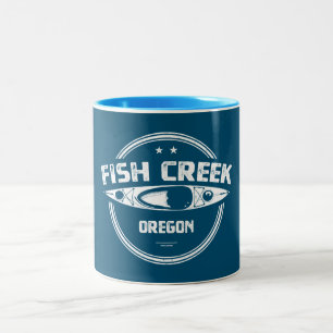 Fish Creek Oregon Kayak Two-Tone Coffee Mug