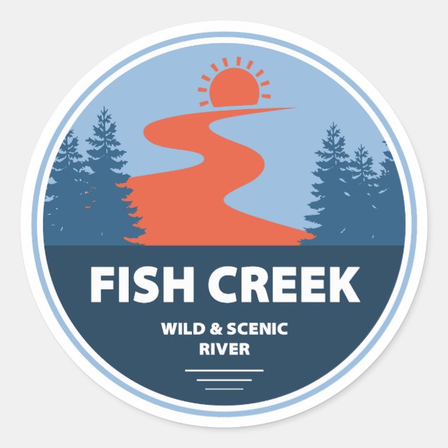 Fish Creek Wild And Scenic River Oregon Classic Round Sticker (Front)