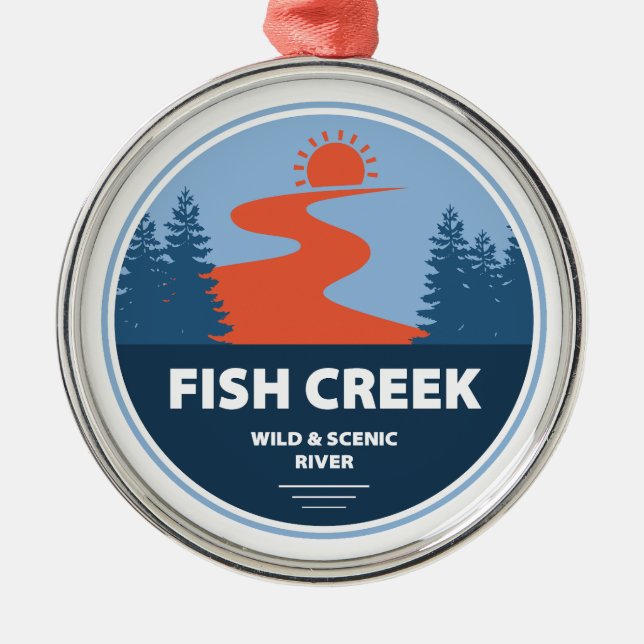 Fish Creek Wild And Scenic River Oregon Metal Tree Decoration (Front)