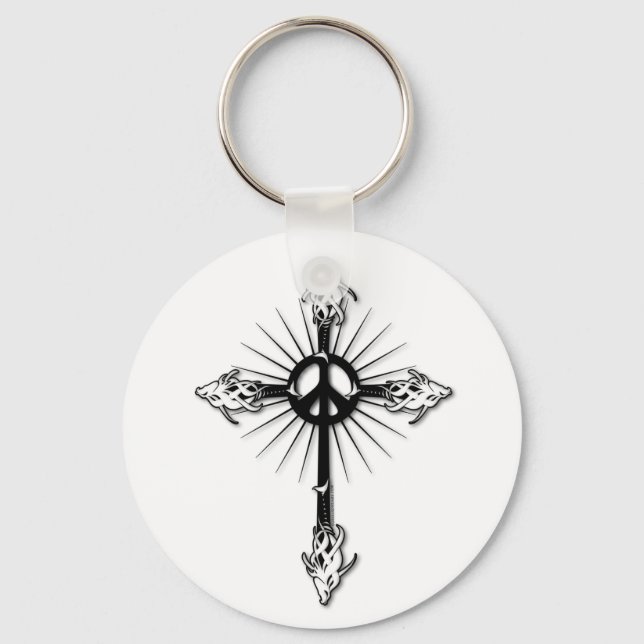 Fish-Cross-Peace Key Ring (Front)