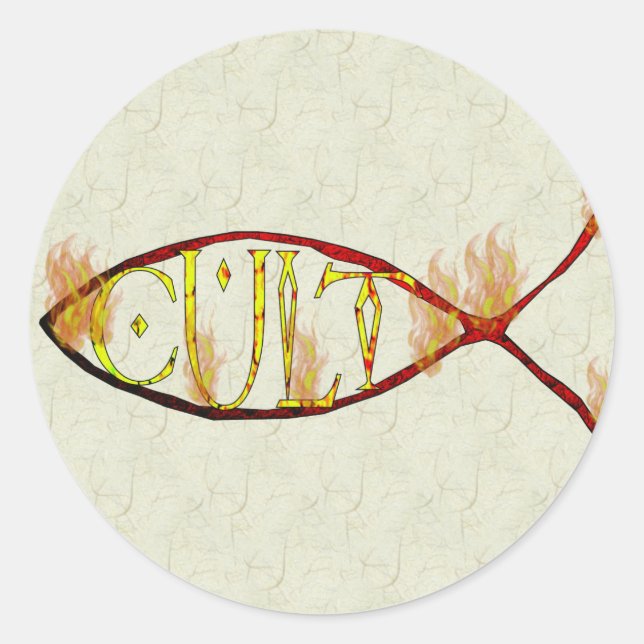 Fish Cult Classic Round Sticker (Front)