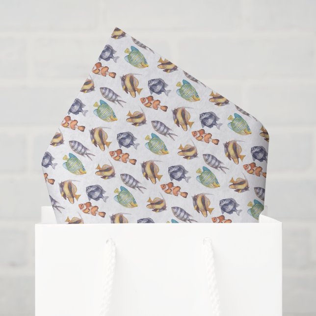 Fish Decoupage Tissue Paper, Marine Life Paper (Gift Bag)