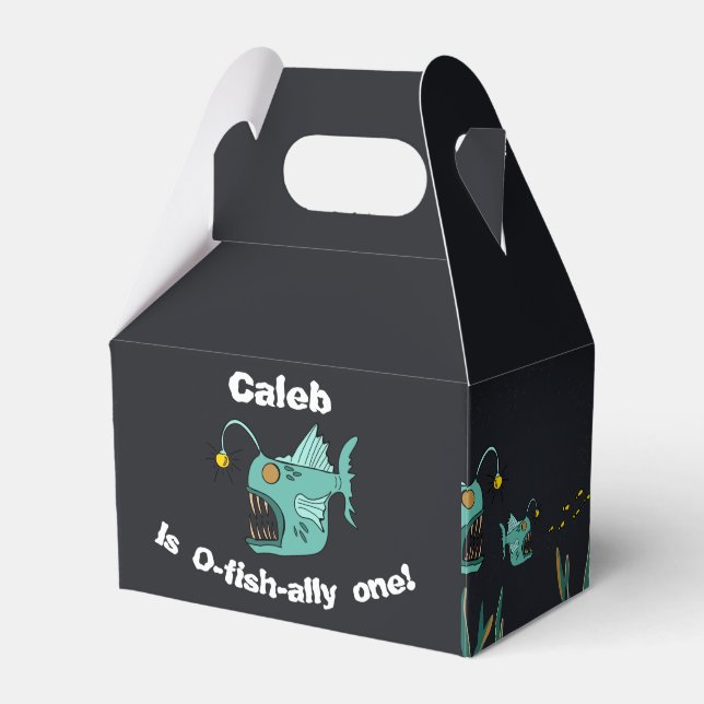 Fish Deep Sea Ocean First Birthday Favour Box (Front Side)