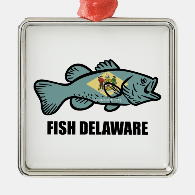 Fish Delaware Metal Tree Decoration (Front)