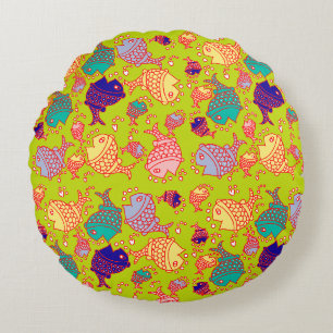 Fish design round cushion