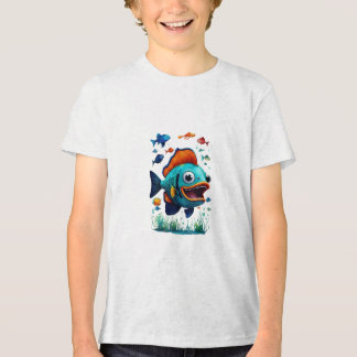 Fish Design T-Shirt Tri-Blend Shirt