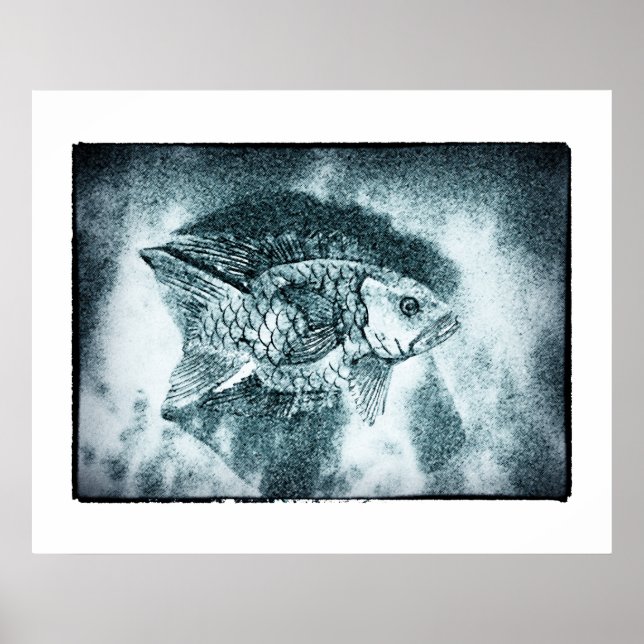 Fish - digi & photo ink art (Poster) Poster (Front)