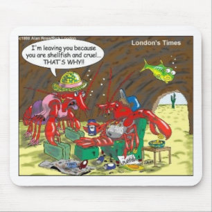 Fish Divorce Funny Cartoon Gifts Tees Collectibles Mouse Mat