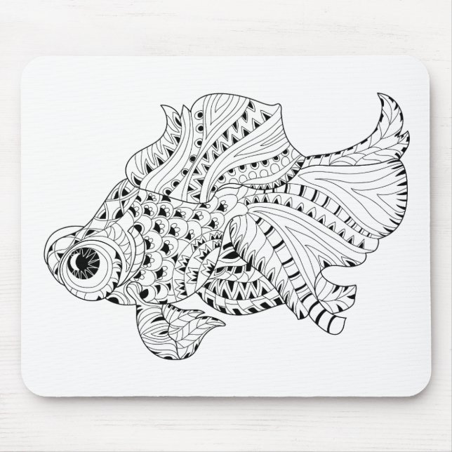 Fish Doodle Mouse Mat (Front)