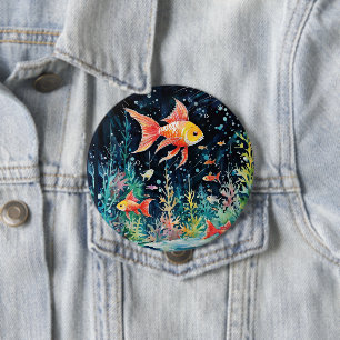 Fish Dreamland, aquarium perfection, 10 Cm Round Badge