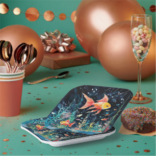 Fish Dreamland, aquarium perfection, Paper Plate