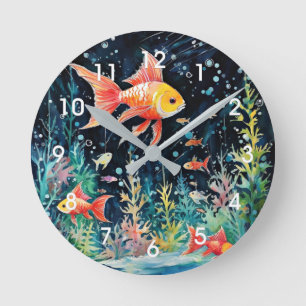 Fish Dreamland, aquarium perfection, Round Clock
