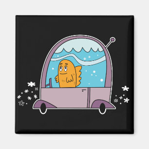 Fish Driving a Car - Magnet