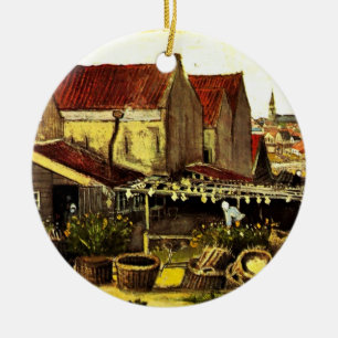 Fish Drying Barn by Vincent van Gogh Ceramic Tree Decoration
