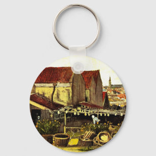 Fish Drying Barn by Vincent van Gogh Key Ring