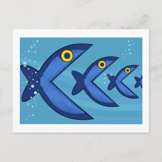 Fish eat fish postcard (Front)