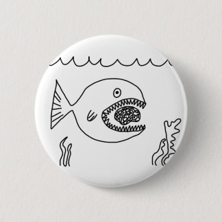 Fish Eats Brain 6 Cm Round Badge