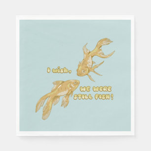 Fish evolution funny goldfish napkin