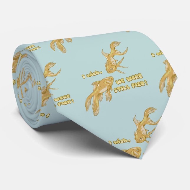 Fish evolution funny goldfish tie (Rolled)