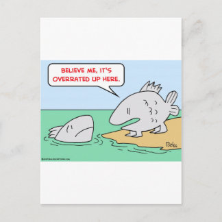 fish, evolution, overrated postcard