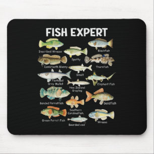 Fish Expert Graphic Men Toddler Boys Fishing Appar Mouse Mat