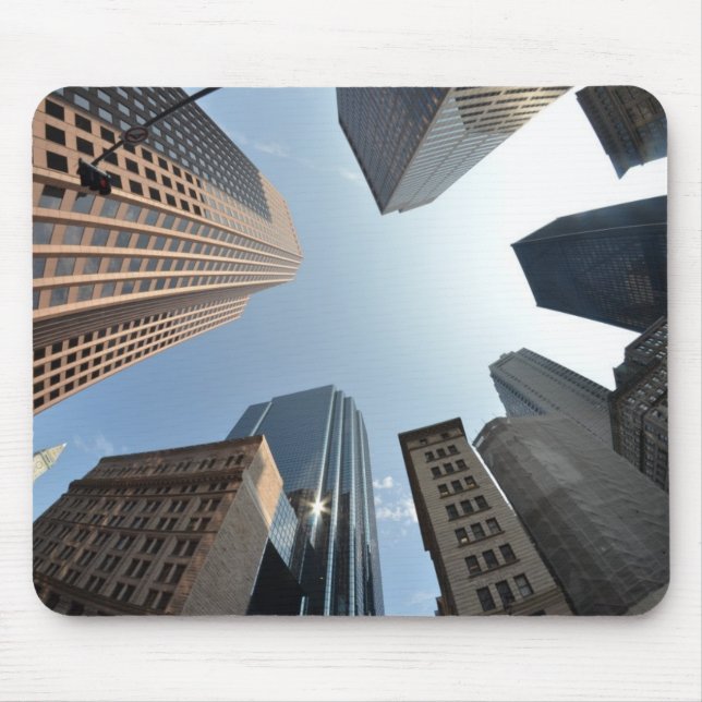 Fish-eye lens of building, Boston, US Mouse Mat (Front)